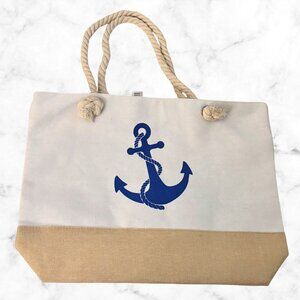 NWT | KENDALL & JAMES Anchor Beach Bag Nautical Tote – 19” Wide Anchor Bag